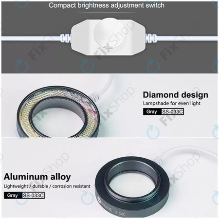 Sunshine SS-033C - Védőüveg + LED Állítható Fény