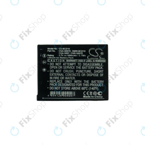 Panasonic Lumix DMC-TZ1, TZ2, TZ3, TZ4, TZ5, TZ11, TZ15, TZ50 - Akkumulátor CGA-S007 / CGR-S007 Li-Ion 1000mAh HQ