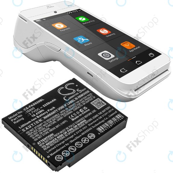 Akkumulátor Pax A920, A920c, 5250mAh, Li-Ion, 3.7V, IS900, HQ