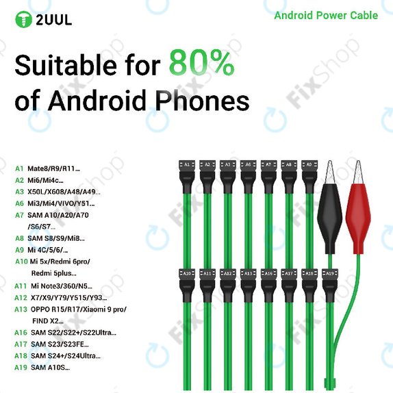 Android szerviz tápkábel, 16-az-1-ben, 2UUL PW04