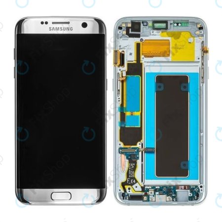 Samsung Galaxy S7 Edge G935F - LCD Kijelző + Érintőüveg + Keret (Silver) - GH97-18533B, GH97-18594B, GH97-18767B Genuine Service Pack