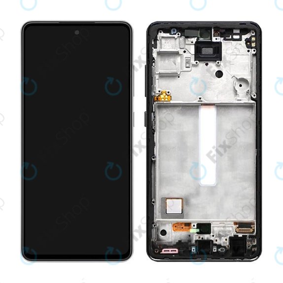 Samsung Galaxy A52 5G A526B, A52s 5G A528B - LCD Kijelző + Érintőüveg + Keret (Awesome Black) TFT
