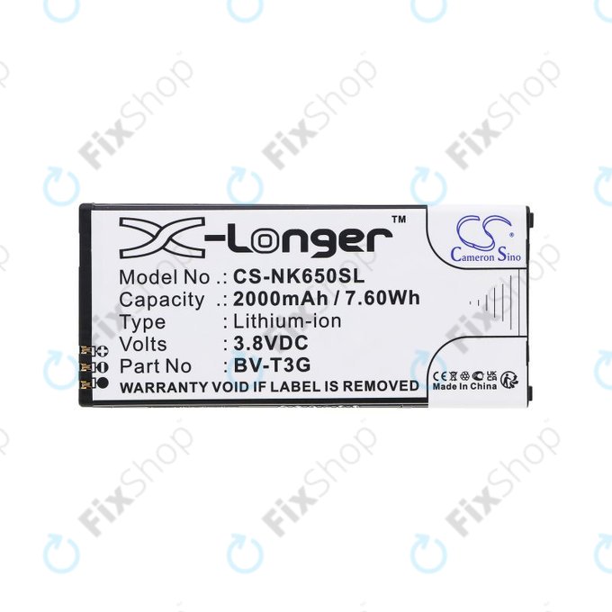 Akkumulátor Nokia Lumia 650, 2000mAh, Li-Ion, 3.8V, BV-T3G, HQ