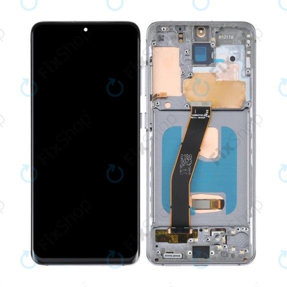 Samsung Galaxy S20 G980F - LCD Kijelző + Érintőüveg + Keret (Cosmic Grey) OLED