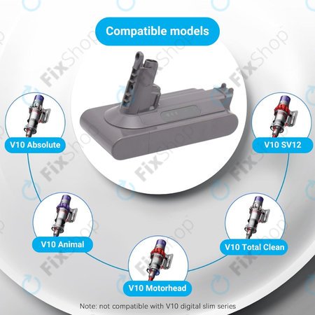 Dyson V10 - Akkumulátor 969352-02, SV12, 206340 Li-Ion 25.2V 2500mAh