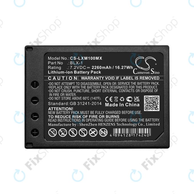 Akkumulátor Olympus OM SYSTEM OM-1, OM-1 Mirrorless, 2260mAh, Li-Ion, 7.2V, BLX-1, HQ