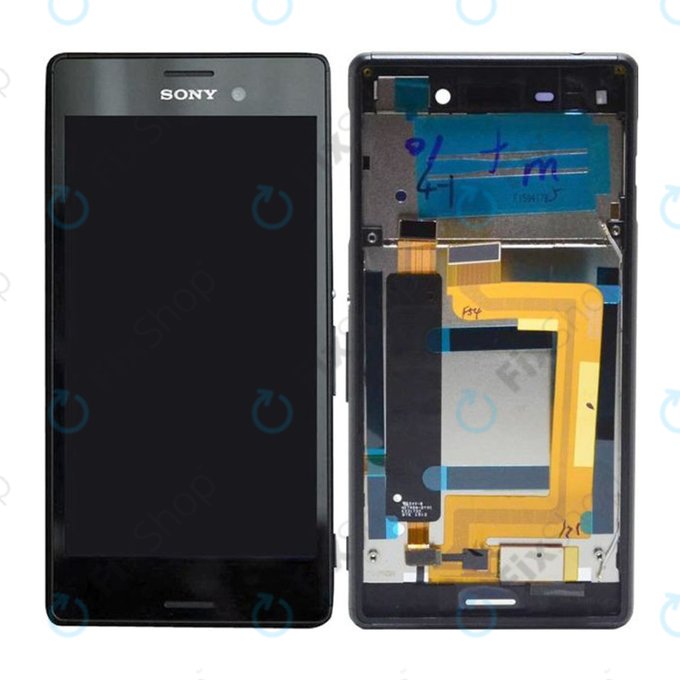 Sony Xperia M4 Aqua Dual E2333 - LCD Kijelző + Érintőüveg + Keret (Black) - 124TUL0015A, 124TUL0011A Genuine Service Pack