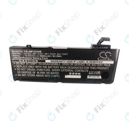 Apple MacBook Pro 13" A1278 (Mid 2009 - Mid 2012) - Akkumulátor A1322 5800mAh HQ
