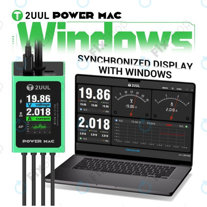 Diagnosztikai tápkábel kijelzővel laptopokhoz, 2UUL PW08