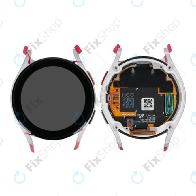 Samsung Galaxy Watch 5 40mm R900 - LCD Kijelző + Érintőüveg + Keret (Silver) - GH82-30040C Genuine Service Pack