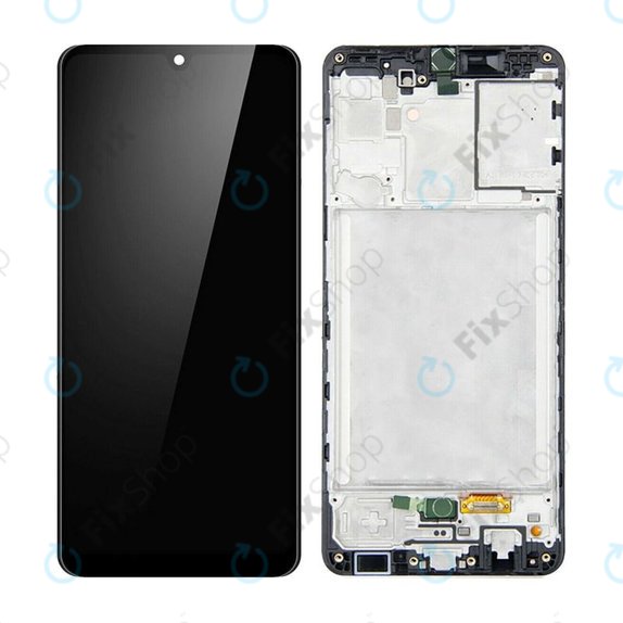 Samsung Galaxy A31 A315F - LCD Kijelző + Érintőüveg + Keret (Prism Crush Black) TFT