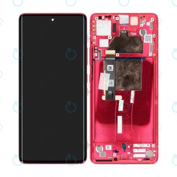 Motorola Edge 30 Fusion - LCD Kijelző + Érintőüveg + Keret (Viva Magenta) - 5D68C22034 Genuine Service Pack