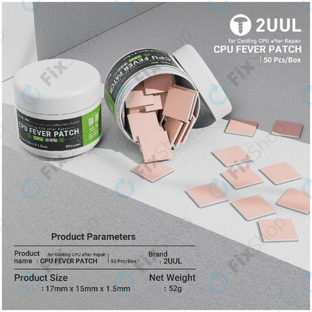 CPU hűtőpad (Thermal Patch), 2UUL SC09, 17x15x1.5mm