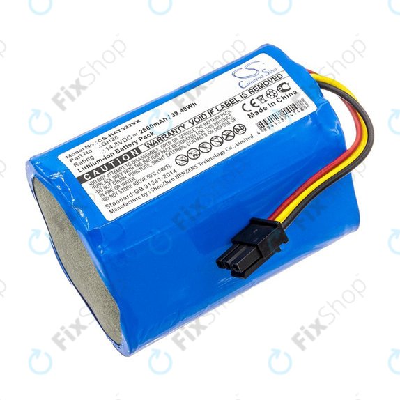 Akkumulátor Fomt R620c, Haier T322, J300s, Liectroux DH860, TCL S15, Tomefon, 2600mAh, Li-Ion, 14.8V, GH28, HQ