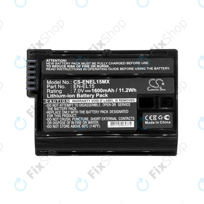 Akkumulátor Nikon Coolpix D7000, 1600mAh, Li-Ion, 7V, EN-EL15, HQ