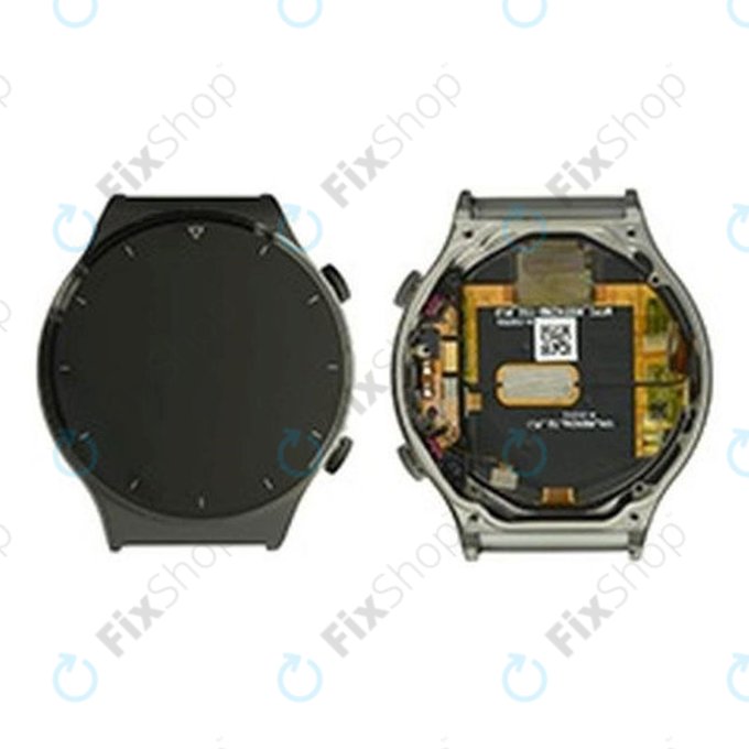 Huawei Watch GT 2 Pro Vidar-B19 - LCD Kijelző + Érintőüveg + Keret (Night Black) - 02353VUA Genuine Service Pack