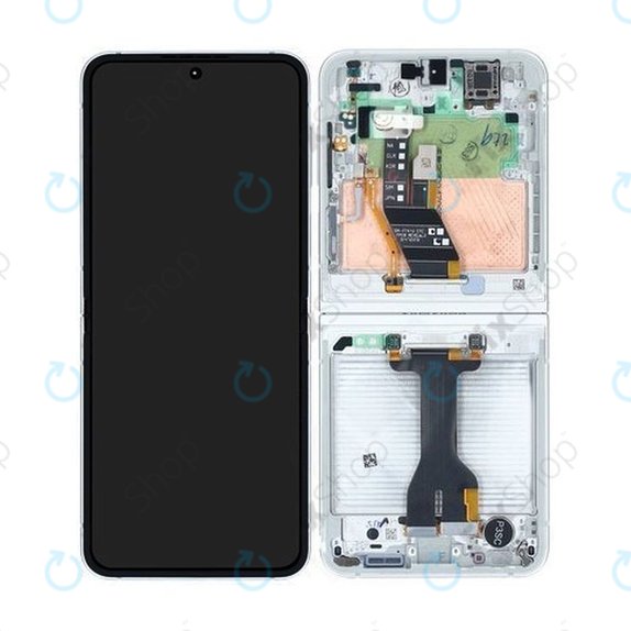Samsung Galaxy Z Flip 6 F741B - LCD Kijelző + Érintőüveg + Keret (White) - GH82-35014F Genuine Service Pack