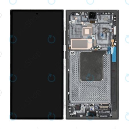 Samsung Galaxy S24 Ultra S928B - LCD Kijelző + Érintőüveg + Keret (Titanium Black) - GH82-33396B Genuine Service Pack