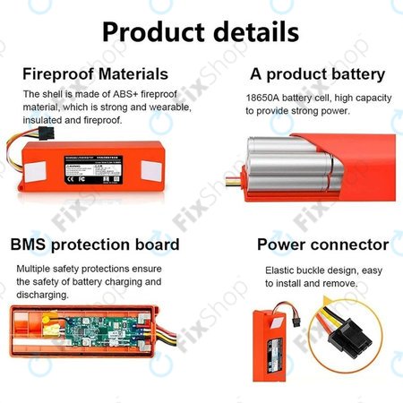 Xiaomi Roborock-series, Mi Robot Vacuum Mop 1S, Xiaowa-series - Akkumulátor BRR-2P4S-5200 Li-Ion 5200mAh