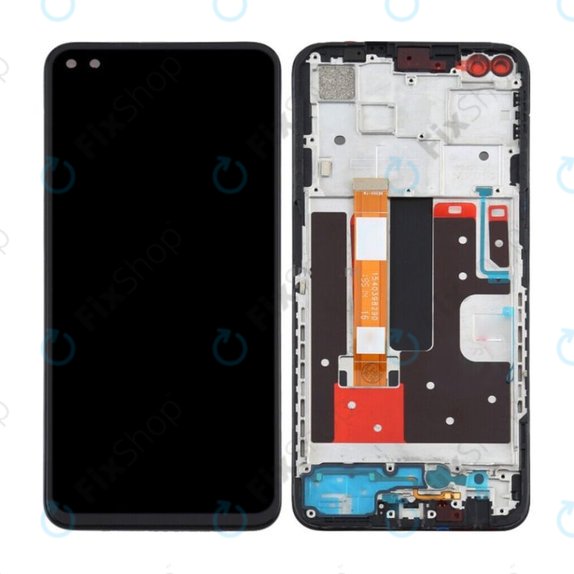 Oppo Reno 4 Z 5G - LCD Kijelző + Érintőüveg + Keret (Ink Black) TFT