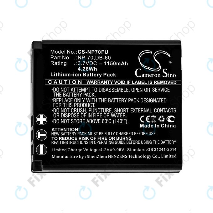 Akkumulátor Panasonic Lumix DMC-FX01, 1150mAh, Li-Ion, 3.7V, CGA-S005, HQ