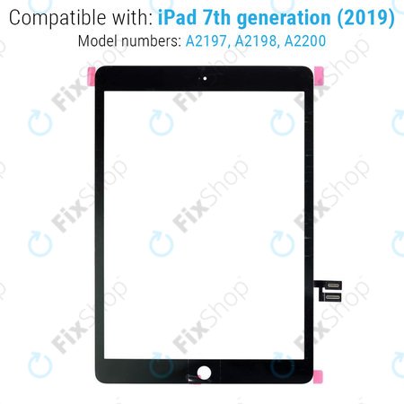 Apple iPad (7th Gen 2019, 8th Gen 2020) - Érintőüveg (Black)