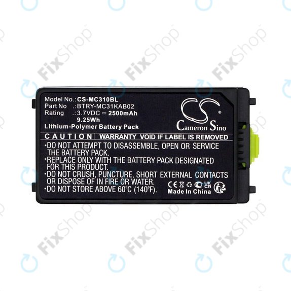 Akkumulátor Symbol, Zebra MC3100, MC3190, 2500mAh, Li-Pol, 3.7V, BTRY-MC31KAB02, HQ