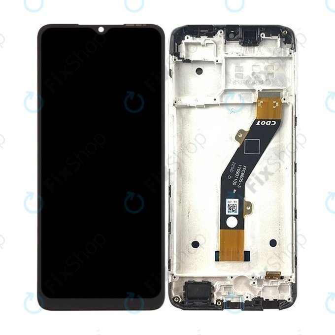 Infinix Smart 7 HD X6516 - LCD Kijelző + Érintőüveg + Keret (Ink Black) TFT