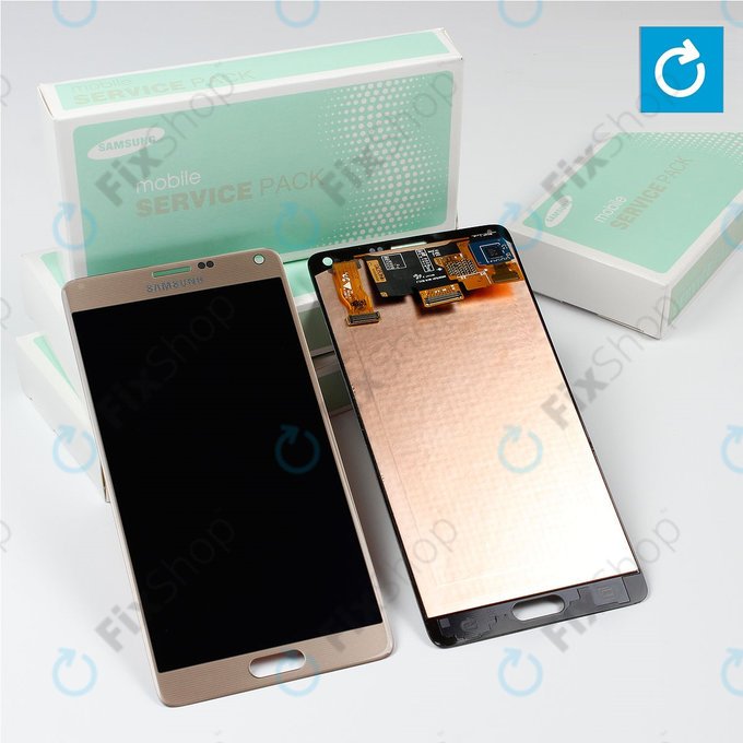 Samsung Galaxy Note 4 N910F - LCD Kijelző + Érintőüveg (Bronze Gold) - GH97-16565C Genuine Service Pack