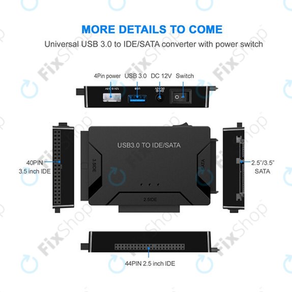 USB 3.0–SATA / IDE adapter 2.5", 3.5" HDD/SSD és optikai meghajtókhoz