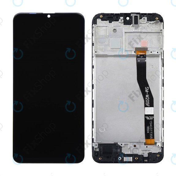 Samsung Galaxy M20 M205F - LCD Kijelző + Érintőüveg + Keret (Black) TFT