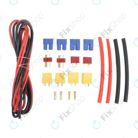 Amass - Akkumulátor csatlakozó készlet (T-csatlakozó, EC3, XT60, szilikon vezeték és hőzsugorító)