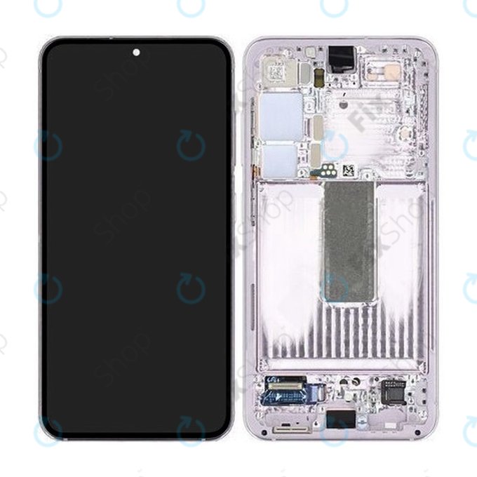 Samsung Galaxy S23 S911B - LCD Kijelző + Érintőüveg + Keret (Lavender) - GH82-30481D, GH82-30480D Genuine Service Pack