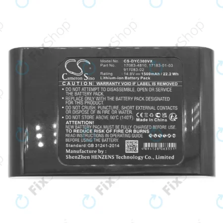 Dyson DC30, DC35 - Battery 17083-4810, 17183-01-03, 917083-02 Li-Ion 14.8V 1500mAh HQ