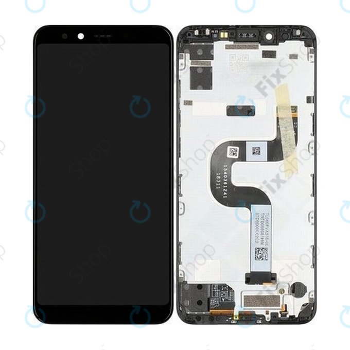 Xiaomi Mi A2 - LCD Kijelző + Érintőüveg + Keret (Black) - 5606100530B6 Genuine Service Pack