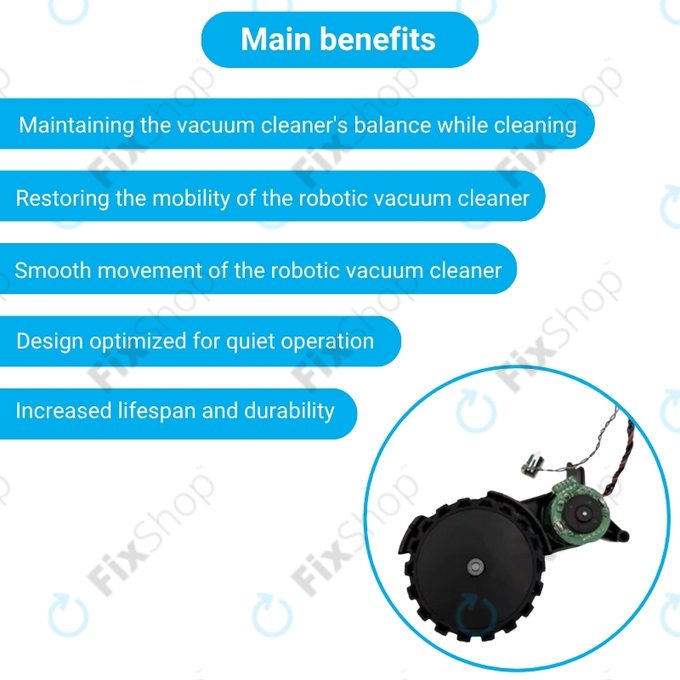 Xiaomi Robot Vacuum X10, Dreame Z10 Pro, L10 Plus, D10 Plus - Kerék Motorral (Jobb) (Fekete)