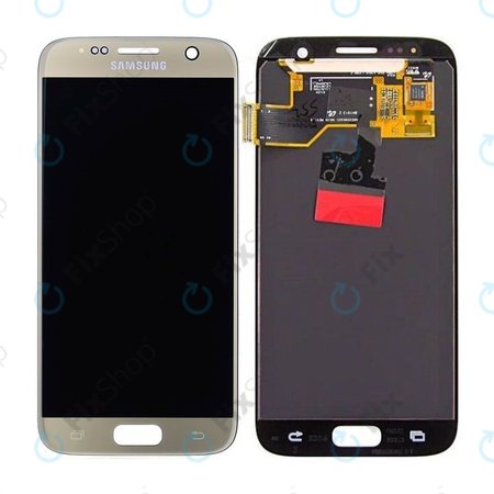 Samsung Galaxy S7 G930F - LCD Kijelző + Érintőüveg (Gold) - GH97-18523C, GH97-18761C, GH97-18757C Genuine Service Pack