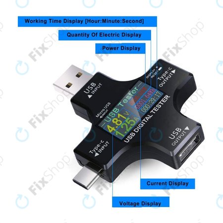 Eversame 2in1 - USB-Tesztelő és Multiméter (USB-C és USB 3.0)