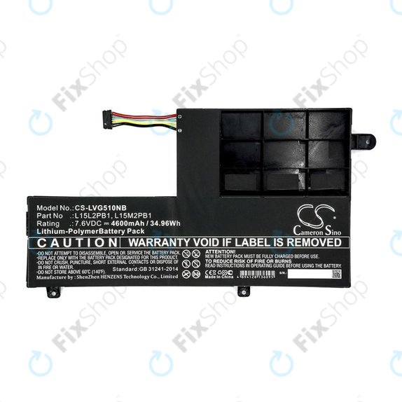 Akkumulátor Lenovo Yoga 510 14, Yoga 510 15, 4600mAh, Li-Pol, 7.6V, L15L2PB1, HQ