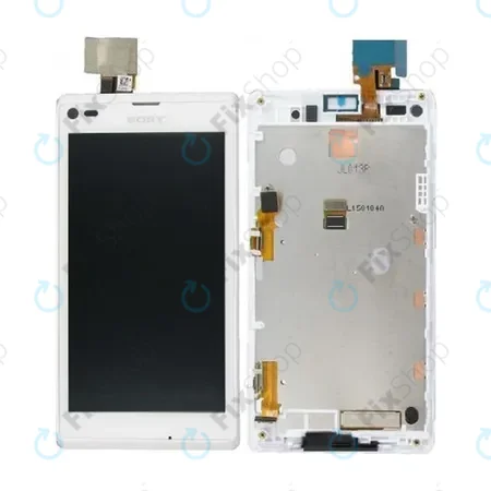 Sony Xperia L C2105 - LCD Kijelző + Érintőüveg + Keret (White) - 78P5320002N Genuine Service Pack