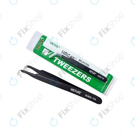 Vetus ESD-15 - Fém Csipesz (Antisztatikus) - Hajlított Hegyű (120mm)