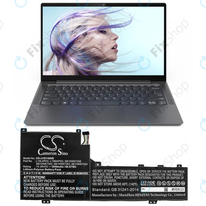 Akkumulátor Lenovo Yoga S740 14, IdeaPad S740-14IIL, 3950mAh, Li-Pol, 15.36V, L19L4PD2, HQ