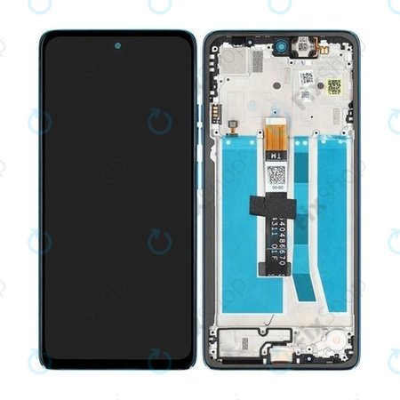 Motorola Moto G75 5G - LCD Kijelző + Érintőüveg + Keret (Aqua Blue) - 5D68C29067 Genuine Service Pack