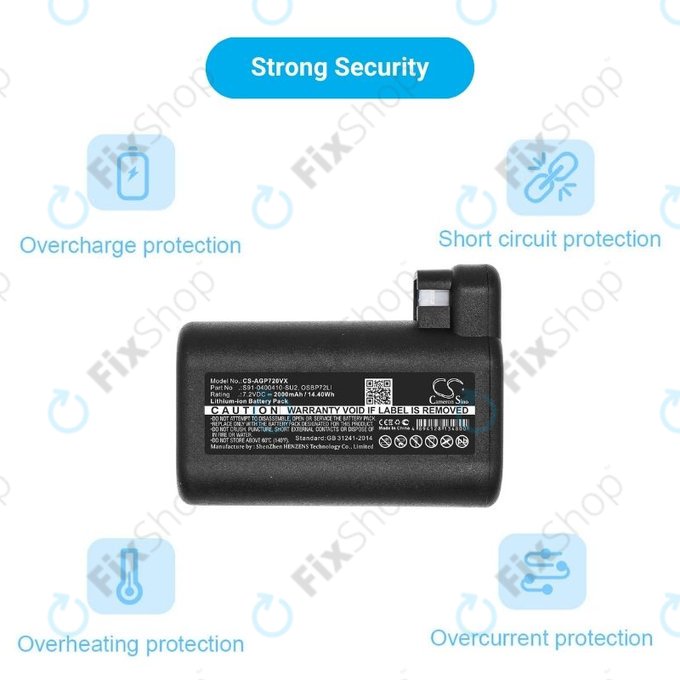 AEG RX-series, Electrolux E, P-series - Akkumulátor S91-0400410-SU2, OSBP72LI, OSBP72LI25 Li-Ion 2000mAh HQ