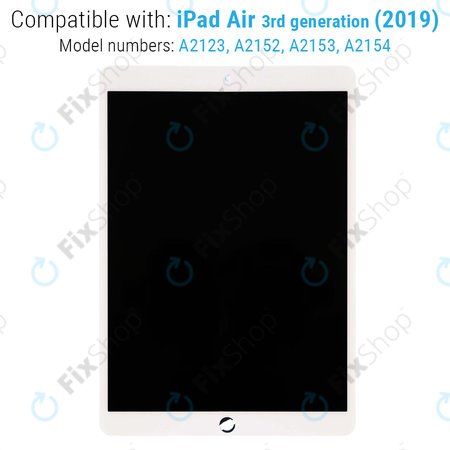 Apple iPad Air (3rd Gen 2019) - LCD Kijelző + Érintőüveg (White) Refurbished