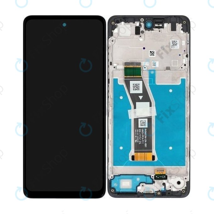 Motorola Moto G04 - LCD Kijelző + Érintőüveg + Keret (Black) - 5D68C23890 Genuine Service Pack