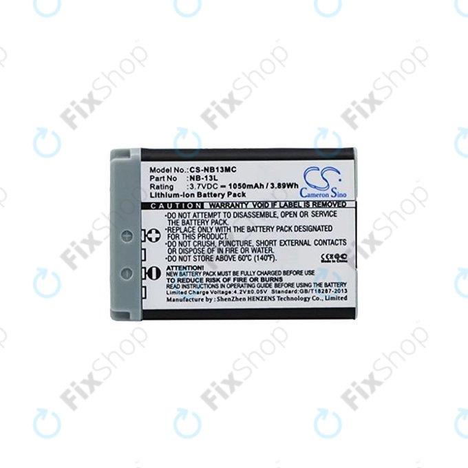 Canon Powershot G5X, G7X, G7X M2, G7X M3, G9X, G9X M2, PowerShot SX620HS, SX720HS, SX730HS, SX740HS - Akkumulátor NB-13L Li-Ion 1050mAh HQ