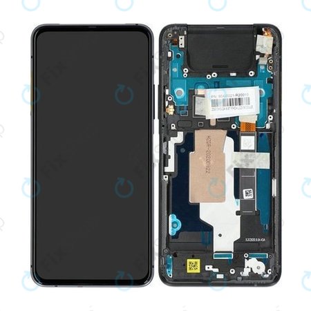 Asus Zenfone 7 ZS670KS, 7 Pro ZS671KS - LCD Kijelző + Érintőüveg + Keret (Aurora Black) - 90AI0021-R20010 Genuine Service Pack