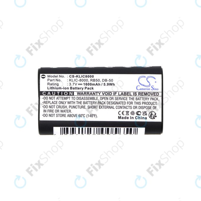 Akkumulátor Jay-Tech Jay-Cam I4800, Kodak Easyshare Z1012, 1600mAh, Li-Ion, 3.7V, KLIC-8000, HQ