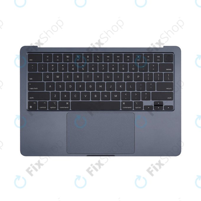 Felső billentyűzetkeret MacBook Air 13", A3113 (2024), US billentyűzettel és akkumulátorral, Midnight, 661-40230, Genuine Apple